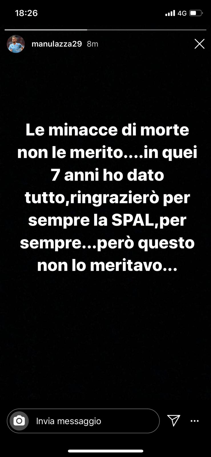 Lazzari shock: «Non merito le minacce di morte, ho dato tutto per la Spal» 34 WhatsApp Image 2020 02 02 at 18.28.02