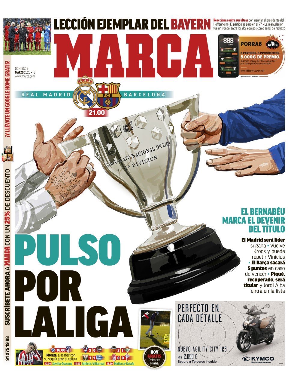 Real Madrid Barcellona, le prime pagine: «La grande occasione» 40 Marca 1 febbraio