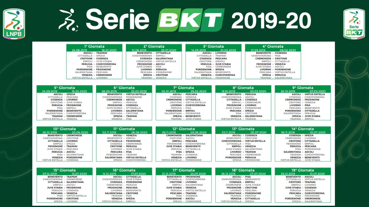 Calendario Serie B 2019/2020