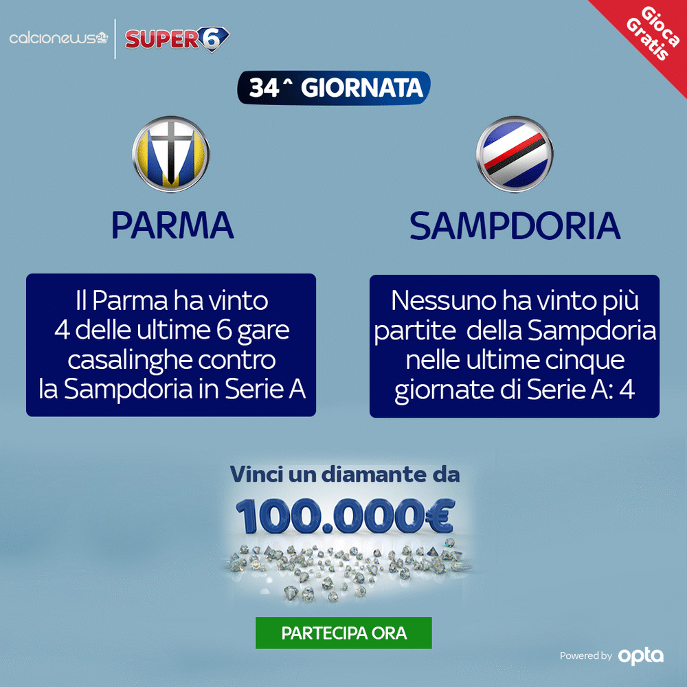 Gioca con Super6, prova a vincere indovinando i risultati delle partite 34 super6