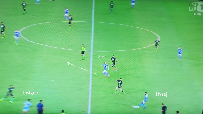 Napoli Sassuolo: Hysaj ha messo a ferro e fuoco la difesa neroverde 54 napoli sassuolo triangolo