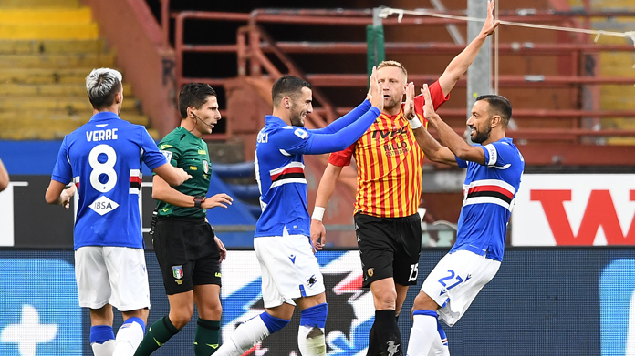 Esultanza Sampdoria Quagliarella