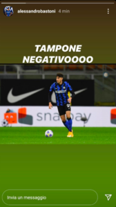 Bastoni esulta sui social: «Tampone negativo» - FOTO 34 Schermata 2020 10 16 alle 22.31.45