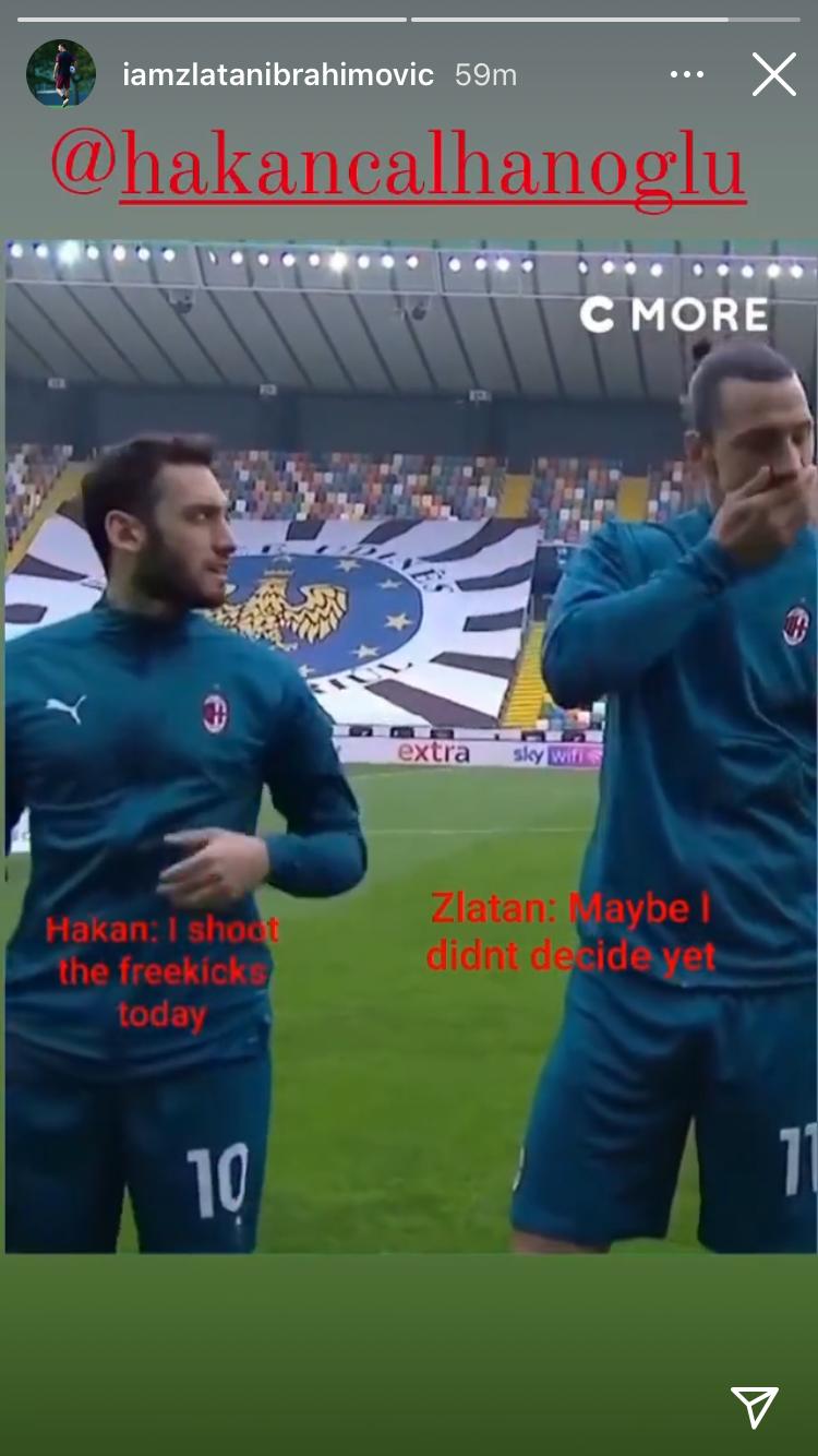 Ibrahimovic scherza con Calhanoglu: «Punizioni? Non ho deciso chi le tira» - FOTO 34 WhatsApp Image 2020 11 02 at 21.31.41