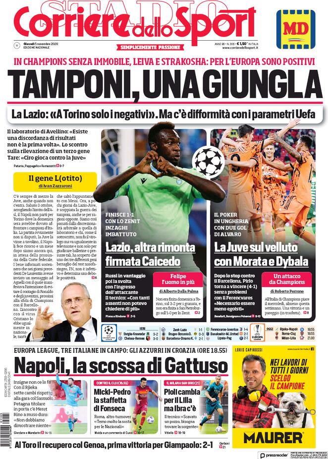 Le Prime Pagine dei Quotidiani Sportivi italiani di oggi 33 corriere