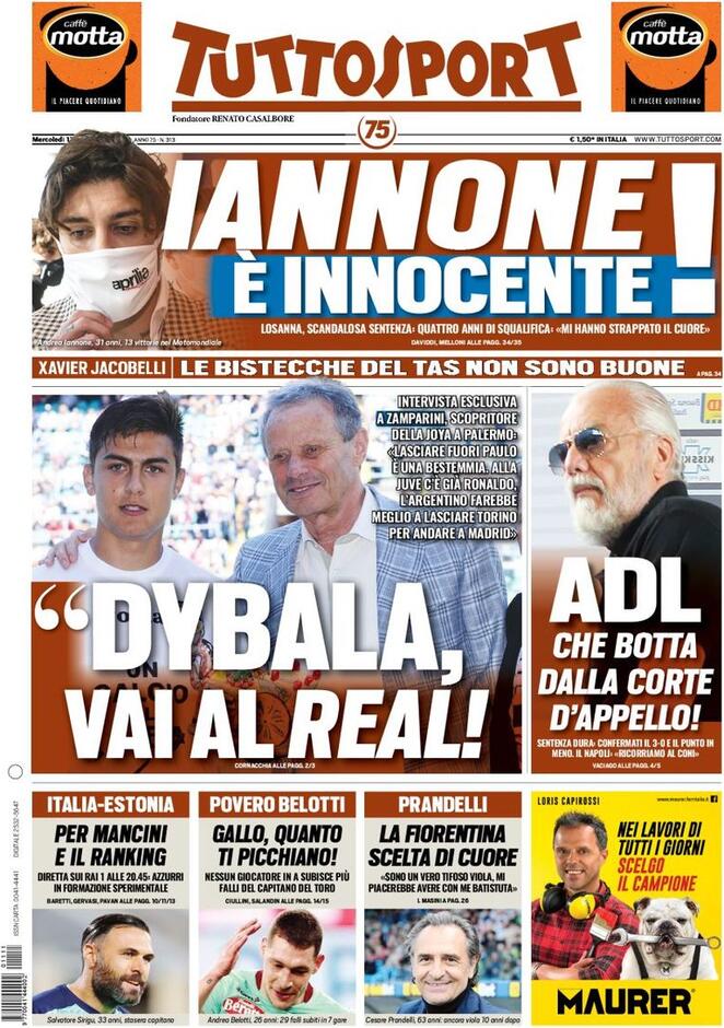 Le Prime Pagine dei Quotidiani Sportivi italiani di oggi 38 tuttosport 2020 11 11 5fab1df3c34d1