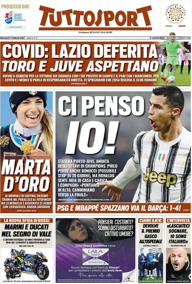 Le Prime Pagine dei Quotidiani Sportivi italiani di oggi 46 1acc60f2 4954 41c9 a0ea e426e85d063e
