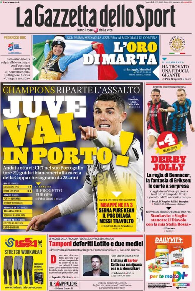 Le Prime Pagine dei Quotidiani Sportivi italiani di oggi 48 485af4cb c6b9 4ca0 aa30 73f2a212bb6b