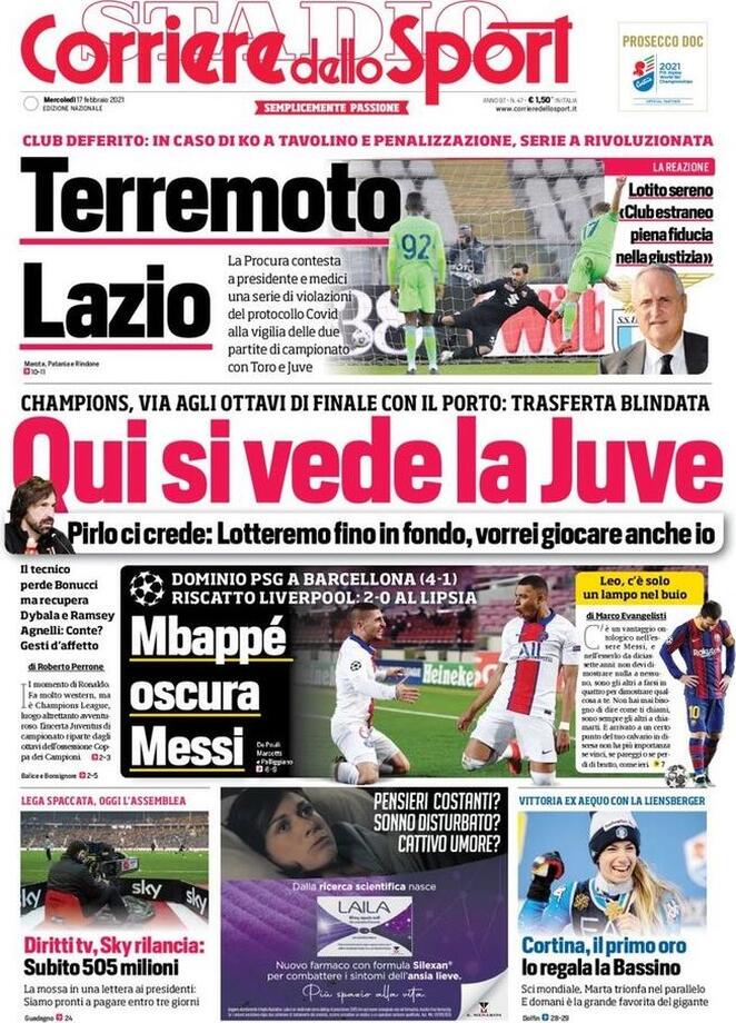 Le Prime Pagine dei Quotidiani Sportivi italiani di oggi 47 9238bc4a 69fa 4665 a3fa 4fc4a869f568