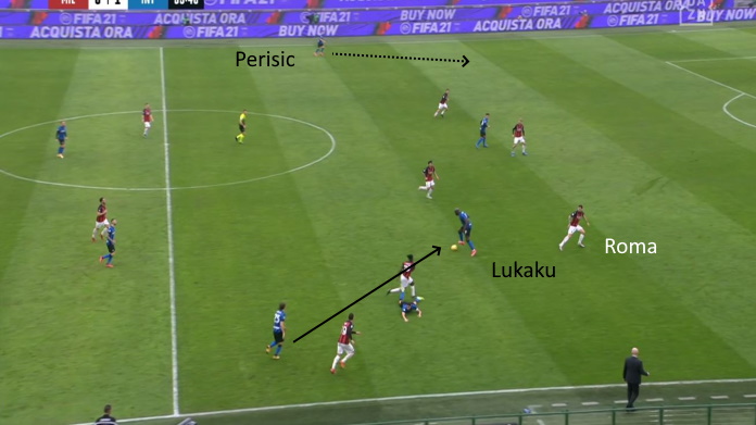Milan Inter: come Lukaku ha esposto i difetti di Romagnoli - ANALISI TATTICA 41 milan inter lukaku 3