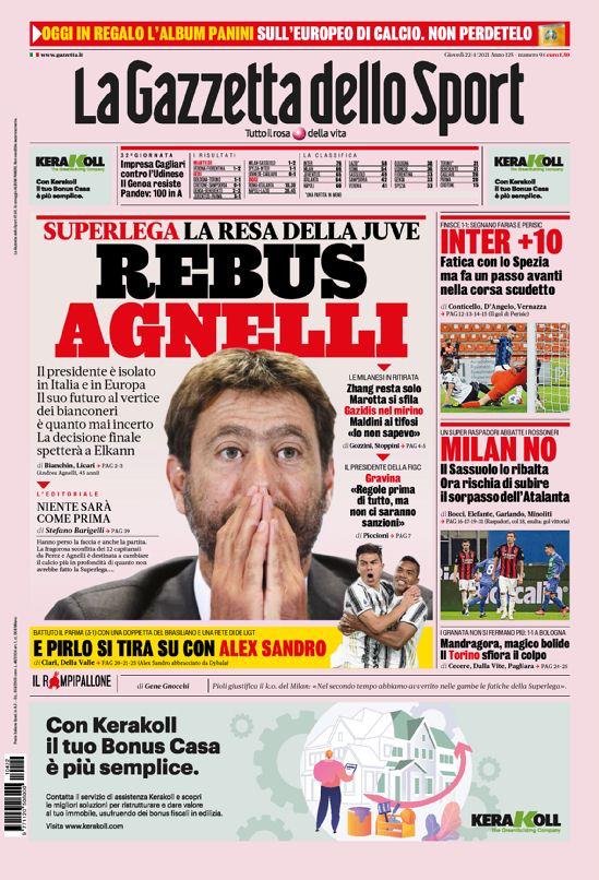 Le Prime Pagine dei Quotidiani Sportivi di oggi 38 WhatsApp Image 2021 04 22 at 07.38.15