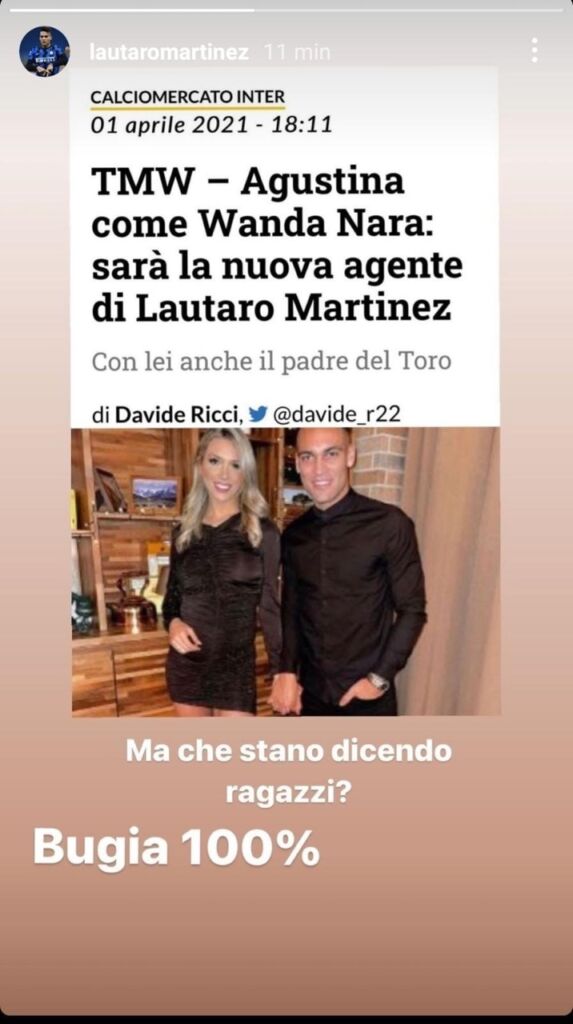 Lautaro smentisce le voci: «Agustina non diventerà la mia agente» - FOTO 29 photo 2021 04 01 19.35.27