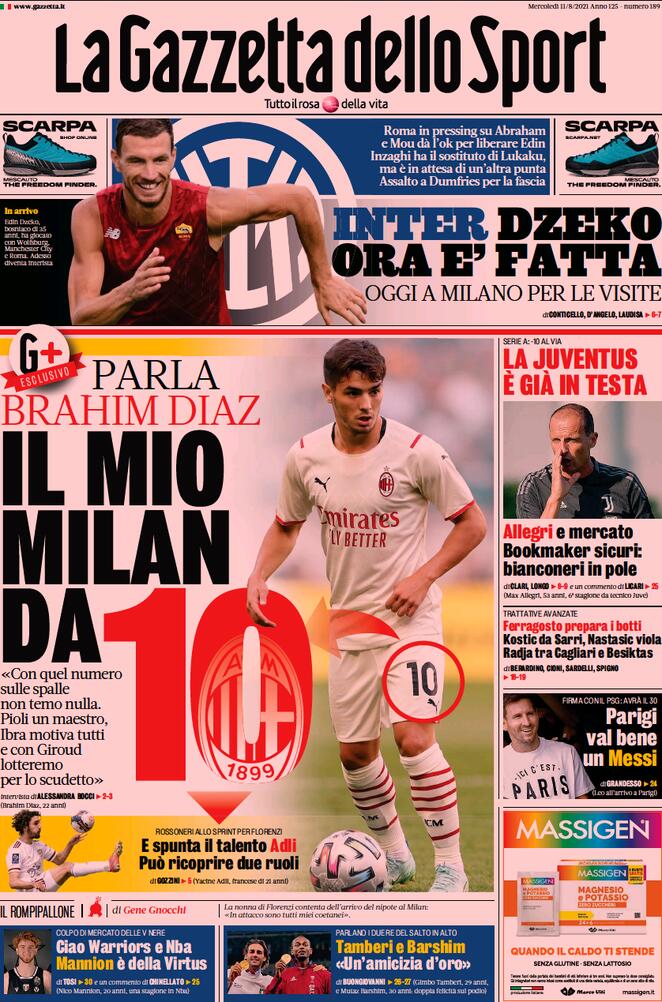 Le prime pagine dei quotidiani sportivi di oggi - 11 agosto 33 Gazzetta dello sport 3