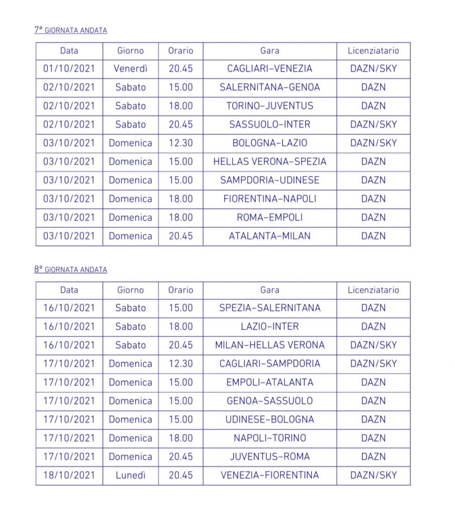 Anticipi e posticipi Serie A: date e orari del girone d'andata 52 E NlUidXoAIEvke