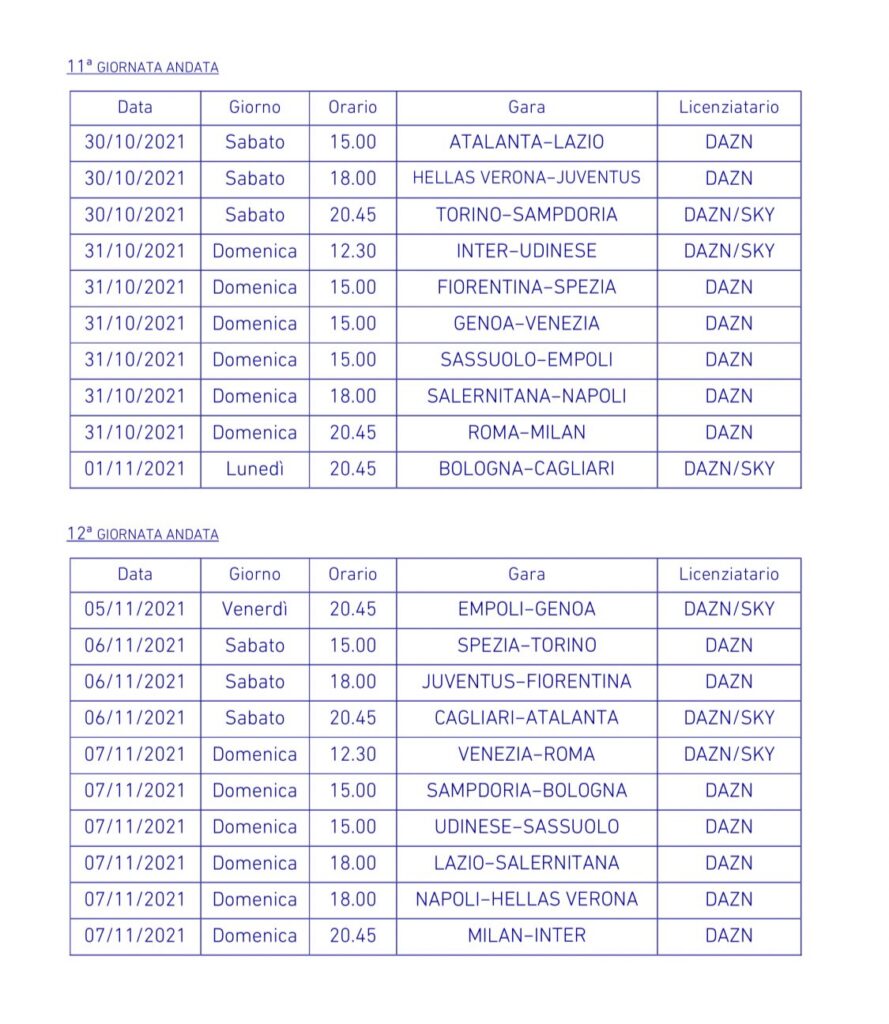 Anticipi e posticipi Serie A: date e orari del girone d'andata 54 E Nlo35XsAAUZ K