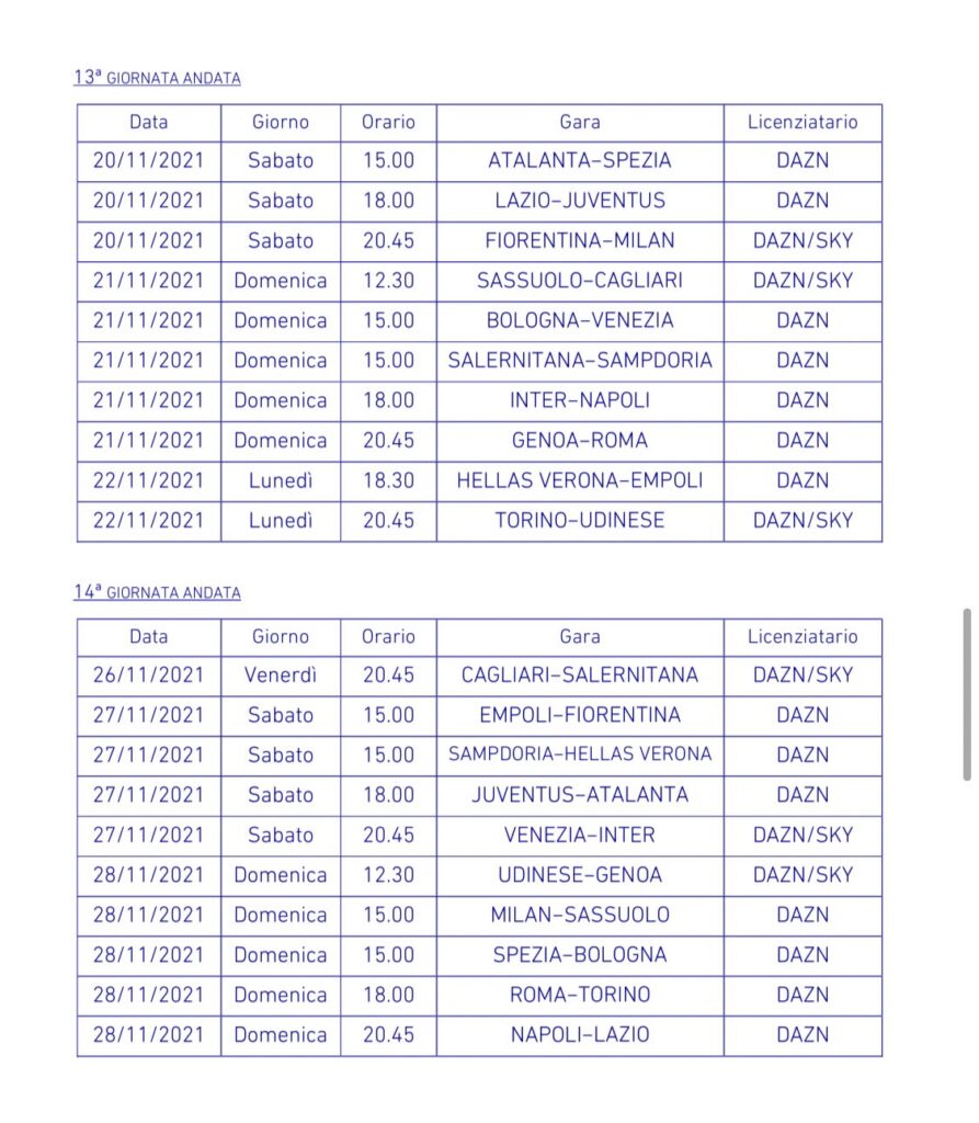 Anticipi e posticipi Serie A: date e orari del girone d'andata 55 E Nlo86WQAMyIcG