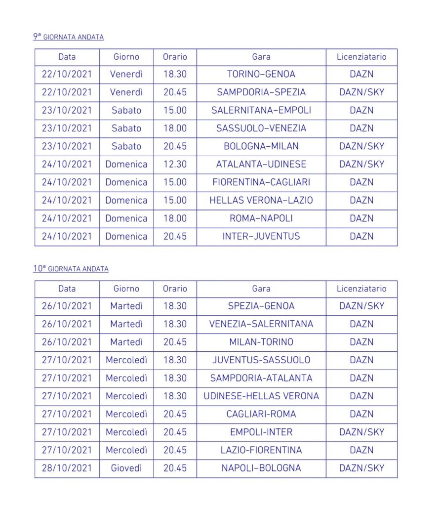 Anticipi e posticipi Serie A: date e orari del girone d'andata 53 E NlozFXsAYy8Ze