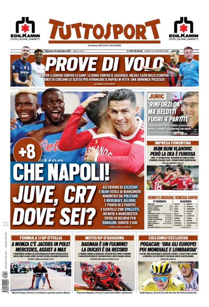 Le prime pagine dei quotidiani sportivi di oggi - 12 settembre 40 E D2ua5XIAccStl