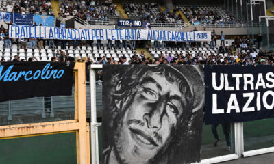 Striscione tifosi Lazio Gabriele Sandri