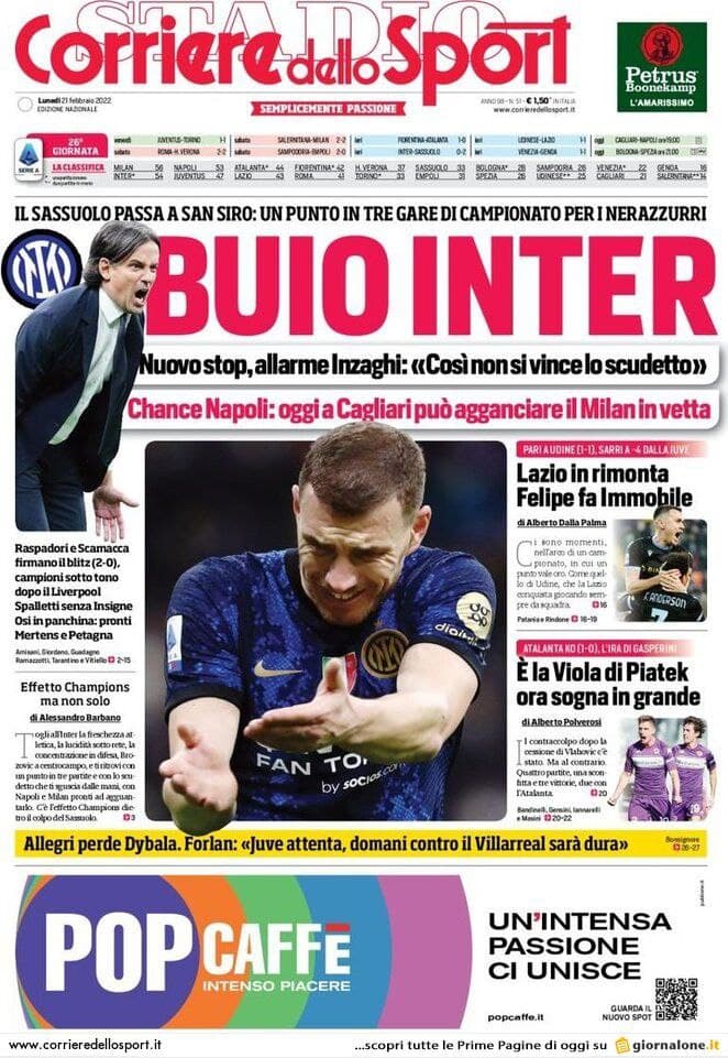 Le prime pagine dei quotidiani sportivi di oggi - 21 febbraio 39 photo 2022 02 21 07 56 25