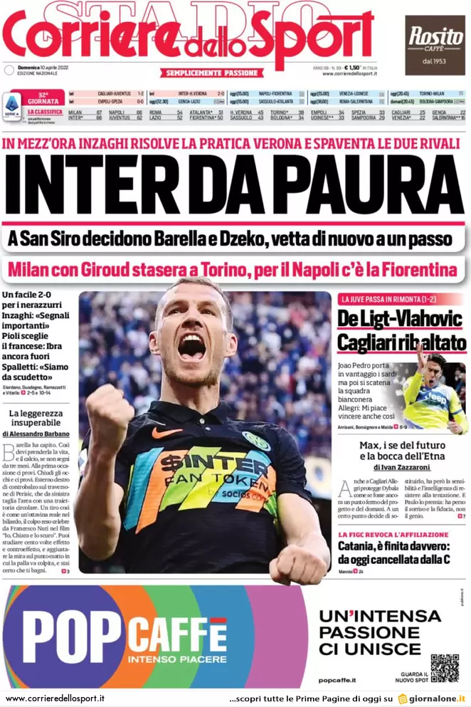 Le prime pagine dei quotidiani sportivi di oggi - 10 aprile 37 Corriere Sport 3