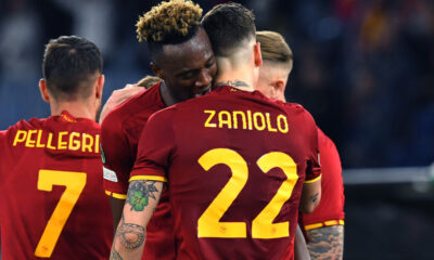 esultanza roma abraham zaniolo