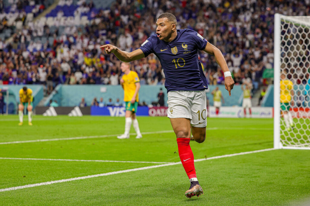 France v Australia 2022 FIFA World Cup, WM, Weltmeisterschaft, Fussball 22/11/2022. Match Five Goal 3 1 Kylian Mbappe (1