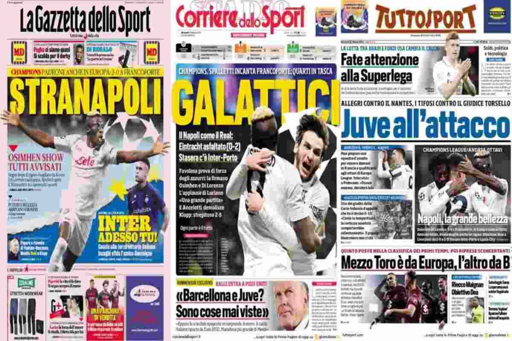 Le prime pagine dei quotidiani sportivi – 22 febbraio 30 rassseeggna