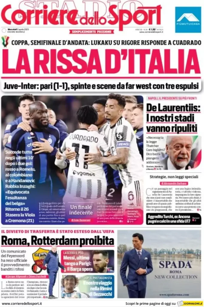 Le prime pagine dei quotidiani sportivi – 5 aprile 33 Corriere Sport 3
