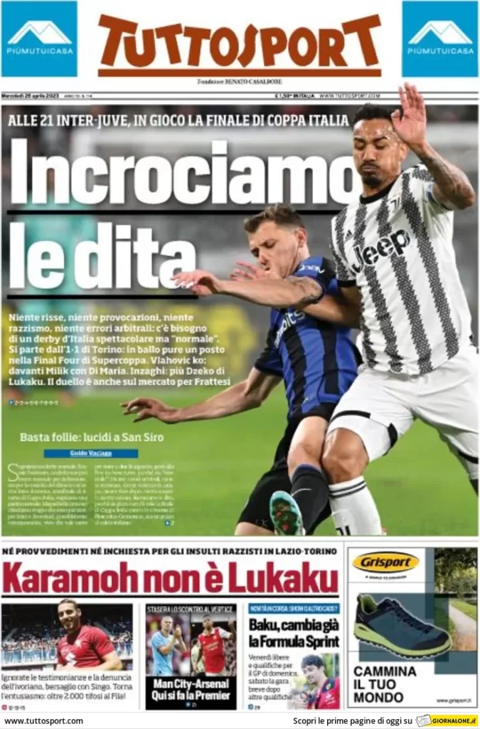 Le prime pagine dei quotidiani sportivi – 26 aprile 33 Tuttosport 16