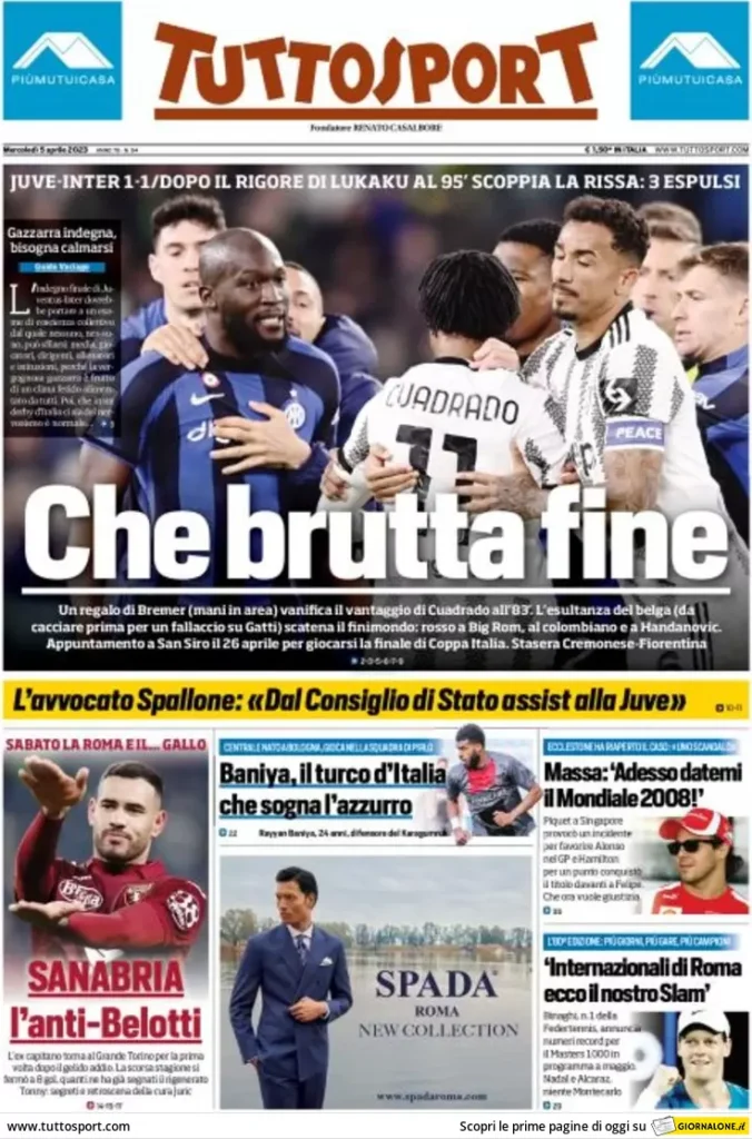 Le prime pagine dei quotidiani sportivi – 5 aprile 34 Tuttosport 3