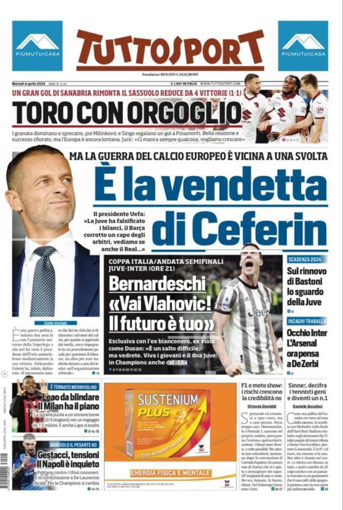 Le prime pagine dei quotidiani sportivi – 4 aprile 32 Unknown
