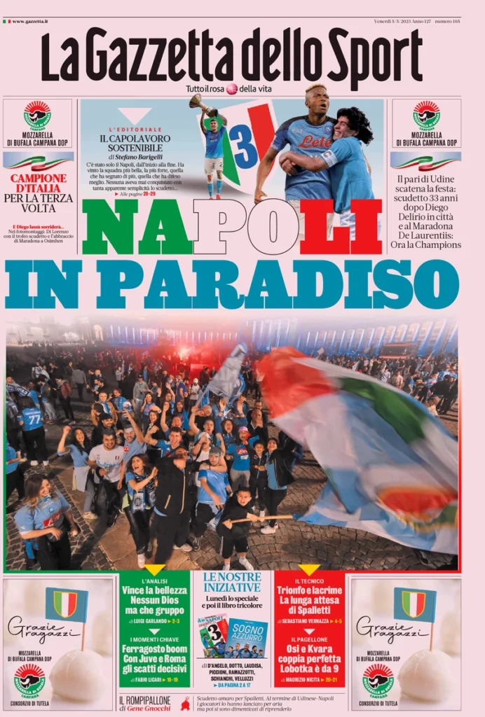 Le prime pagine dei quotidiani sportivi – 5 maggio 31 Gazzetta Sport
