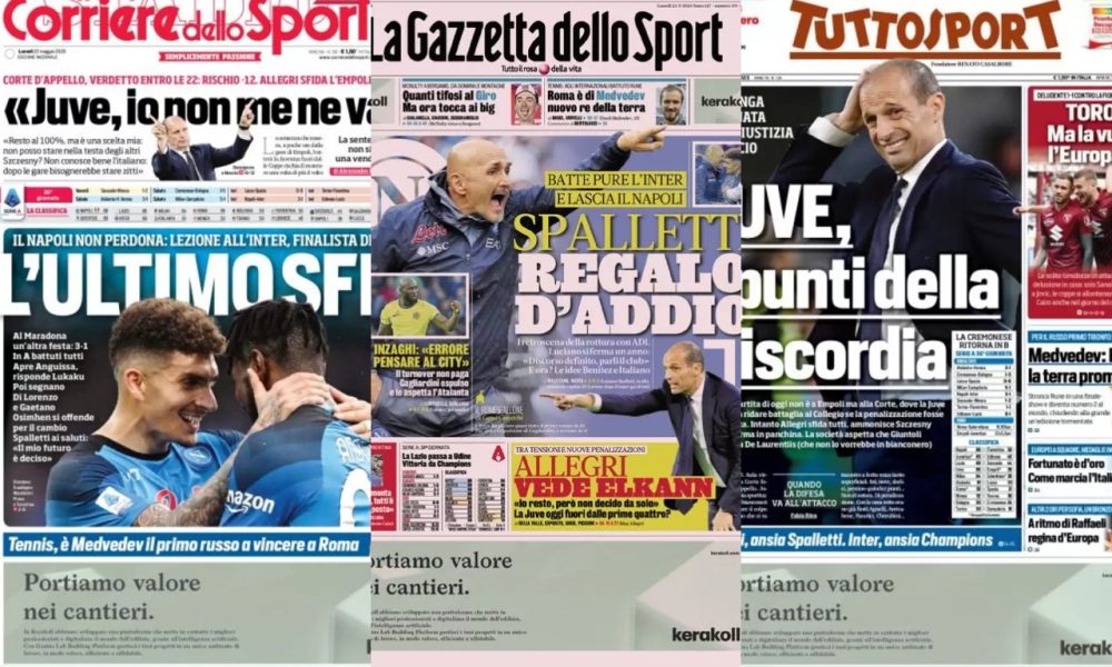 Titelseiten von Sportzeitungen – 22. Mai