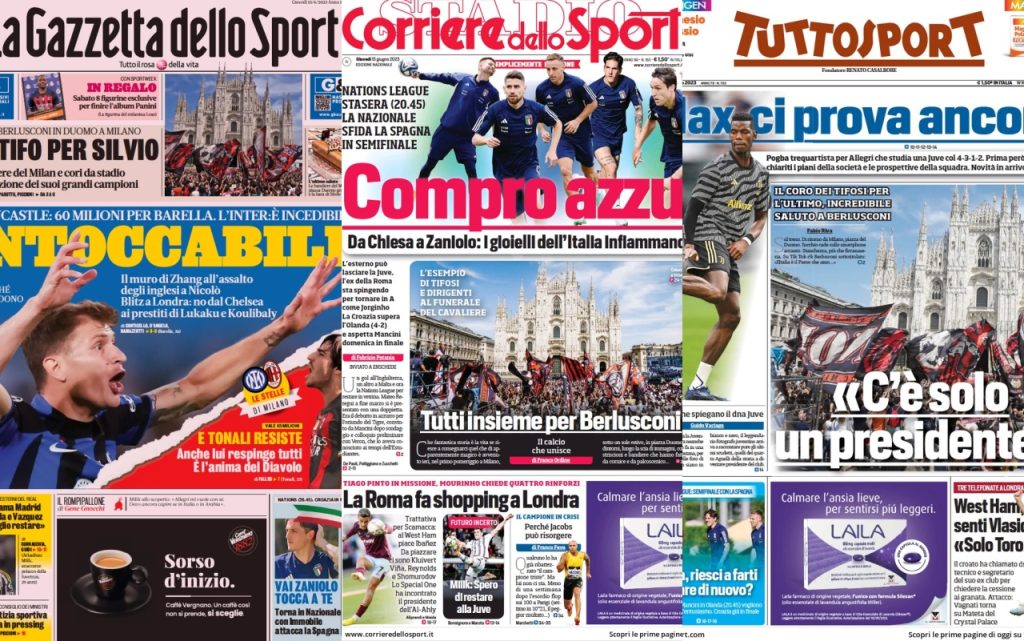 Le prime pagine dei quotidiani sportivi – 15 giugno 31 Quotidiani 12