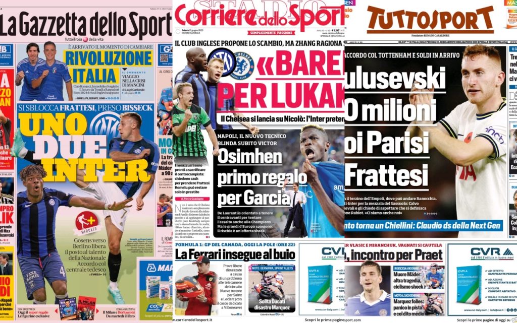 Le prime pagine dei quotidiani sportivi – 17 giugno 31 Quotidiani 14