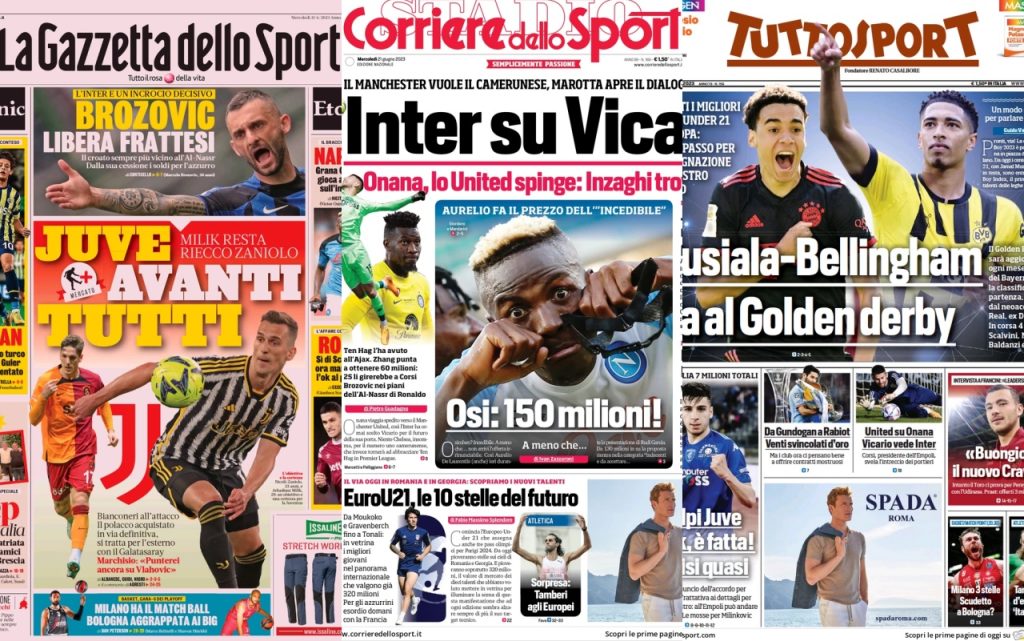 Le prime pagine dei quotidiani sportivi – 21 giugno 32 Quotidiani 17