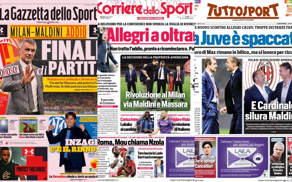 Le prime pagine dei quotidiani sportivi – 6 giugno 32 Quotidiani 5