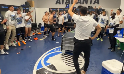 atalanta festa spogliatoio