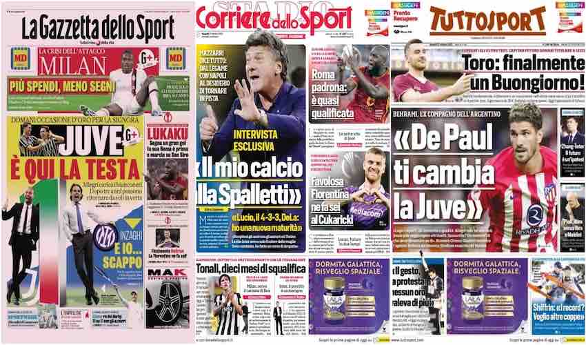 Le prime pagine dei quotidiani sportivi – 27 ottobre 32 Giornali 20231027