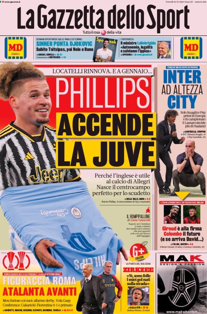 Le prime pagine dei quotidiani sportivi – 10 novembre 32 la gazzetta dello sport 044805963