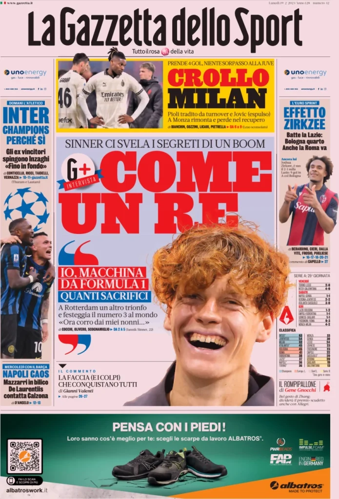 Le Prime Pagine Sportive Nazionali – 19 febbraio 32 Gazzetta dello Sport 13