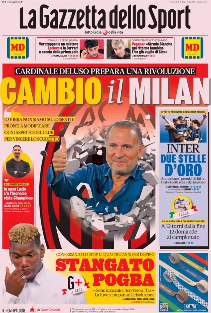 Le Prime Pagine Sportive Nazionali – 1 marzo 32 Gazzetta dello Sport