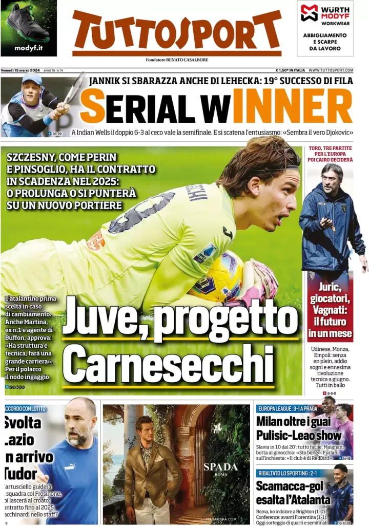 Le Prime Pagine Sportive Nazionali – 15 marzo 31 Tuttosport 9