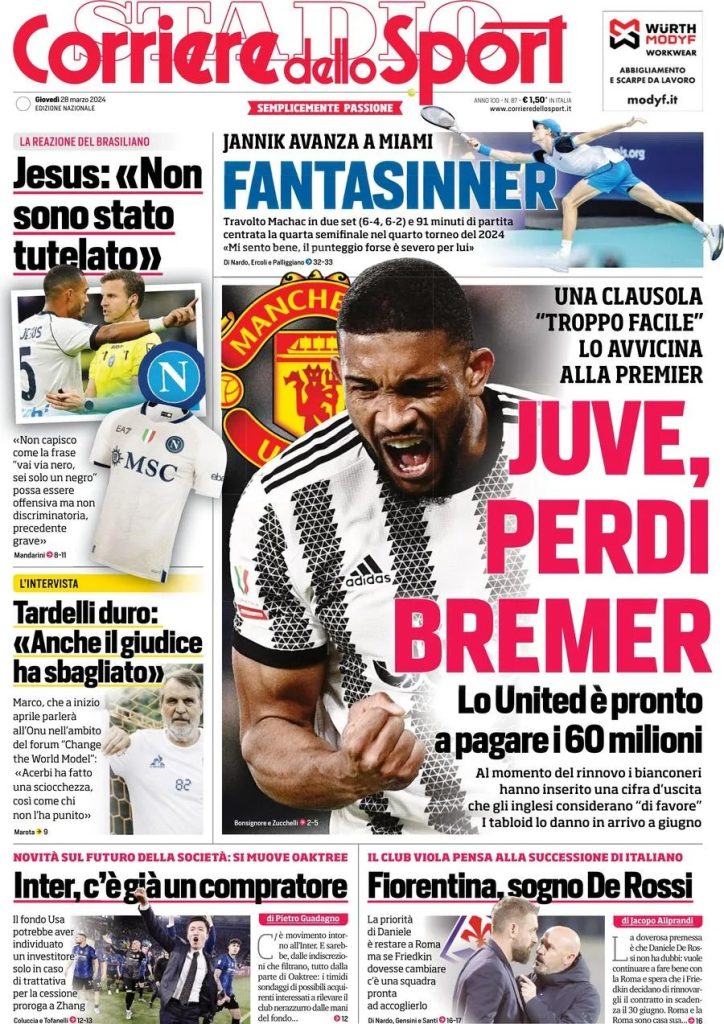 Le Prime Pagine Sportive Nazionali – 28 marzo 33 corriere dello sport 02a6787c19ca8d062a6dba67783def1f big