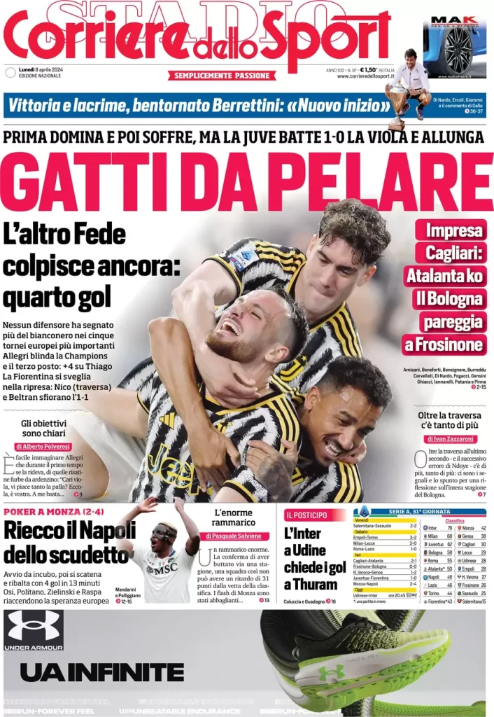 Le prime pagine sportive nazionali – 8 aprile 34 Corriere Sport 4