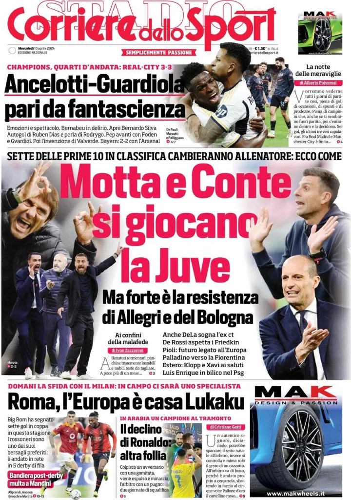 Le prime pagine sportive nazionali – 10 aprile 32 corriere dello sport d90a9abbfc3ba3f14d27ed2a9f185e5b big
