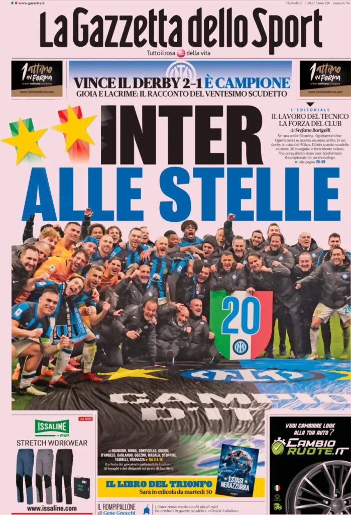 Le prime pagine sportive nazionali – 23 aprile 32 la gazzetta dello sport 77df135a38ae4f18b870c963a56c900f big