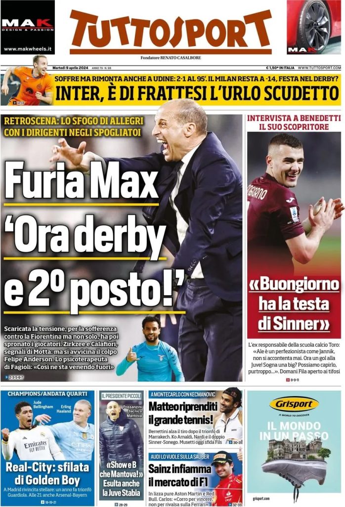 Le prime pagine sportive nazionali – 9 aprile 34 tuttosport 2d4e4bc6e1b2ae8707d32775265d5535 big