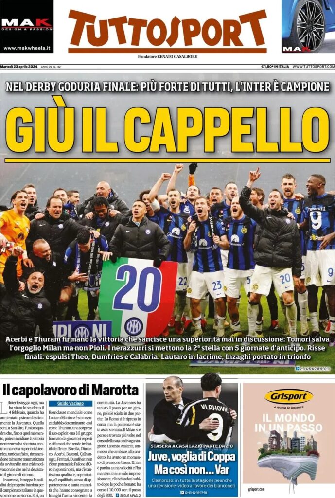 Le prime pagine sportive nazionali – 23 aprile 34 tuttosport 7ac9aed4b7eb1dab637d8ea0b3c75bbf big